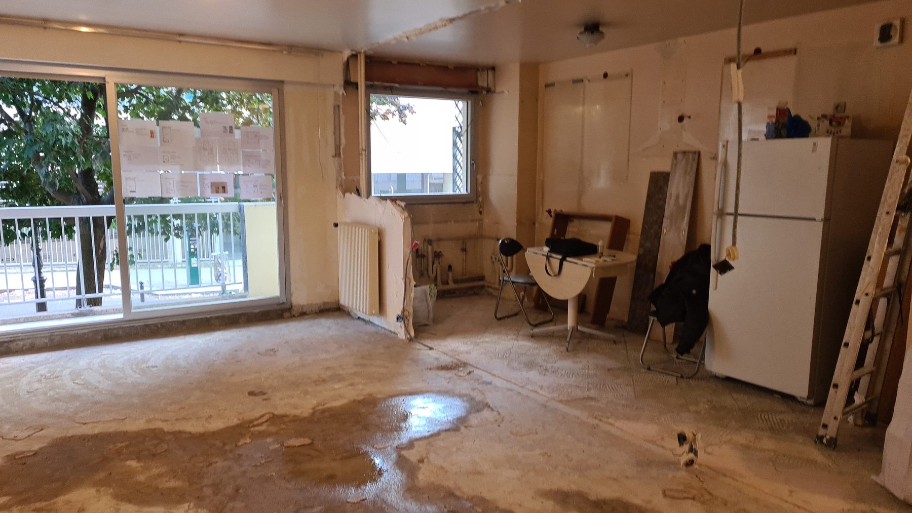 Avant : couloir et circulation existante - rénovation complète appartement Paris 12 rue Lasson