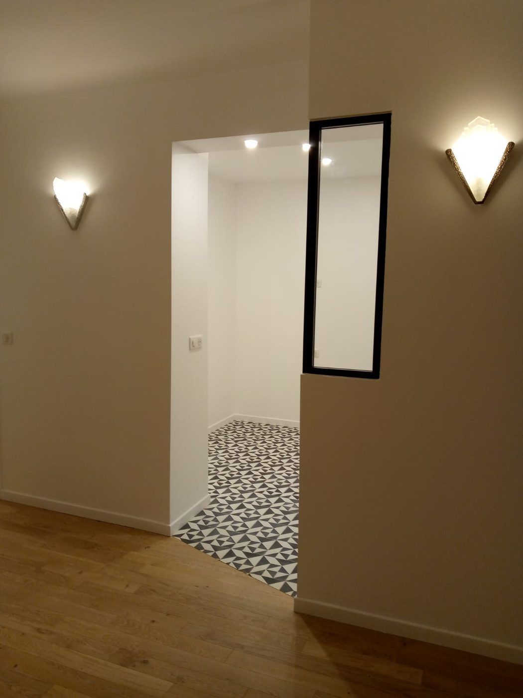 verrière et salle d’eau - rénovation appartement Paris 12