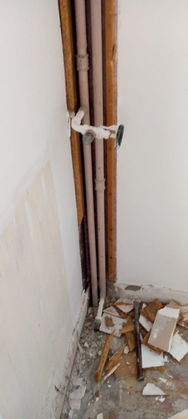 colonnes techniques et préparation - rénovation appartement Paris 12
